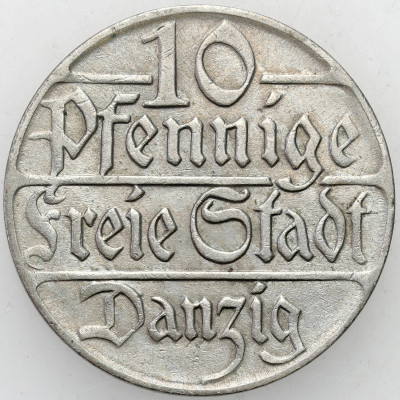 Wolne Miasto Gdańsk/Danzig 10 fenigów 1923 – ŁADNE