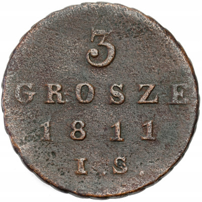 K. Warszawskie 3 grosze (trojak) 1811 IS Warszawa