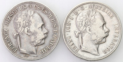 Austria. 1 floren 1879-1890 SREBRO – 2 szt - SREBRO