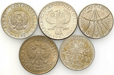 PRÓBA miedzionikiel 10-20 złotych 1965-1973, zestaw 5 szt.