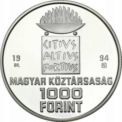 Węgry, 1 000 forintów 1994, Atlanta 1996, SREBRO