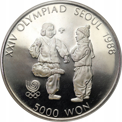 Korea Południowa 5000 wonów 1986 – SREBRO