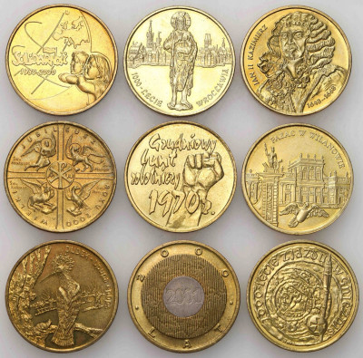 2 złote 2000, zestaw 9 monet