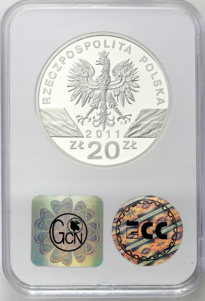 20 złotych 2011 Borsuk GCN PR70 – SREBRO
