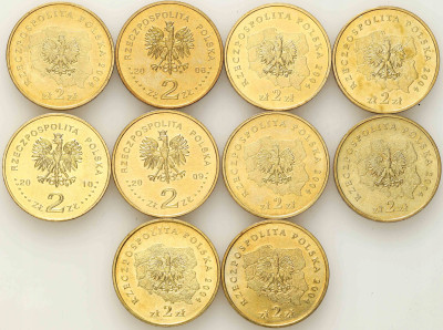 2 złote GN 2004-2010 - RÓŻNE – 10 szt,