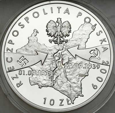 III RP.10 złotych 2009 Wieluń 1 Września – SREBRO