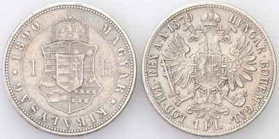 Austria. 1 floren 1879-1890 SREBRO – 2 szt - SREBRO