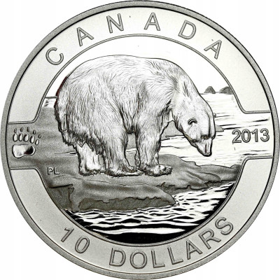 Kanada 10 dolarów 2013 Niedźwiedź polarny – SREBRO
