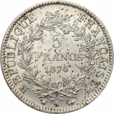 Francja. 5 franków 1875 A, Paryż – SREBRO