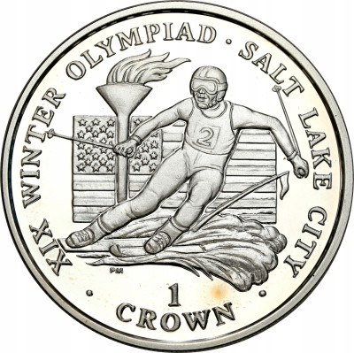 Wyspa Man, 1 crown 2002, Salt Lake City 2002, SREBRO