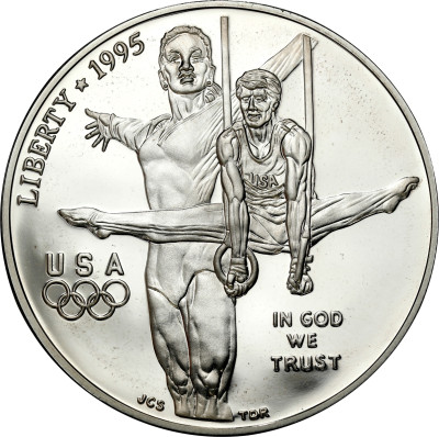 USA, 1 Dolar 1995Atlanta 1996, Gimnastyka, SREBRO