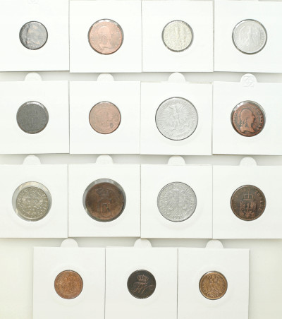 Polska, Niemcy, Szwecja, Rosja, Austria. Zestaw 15 monet