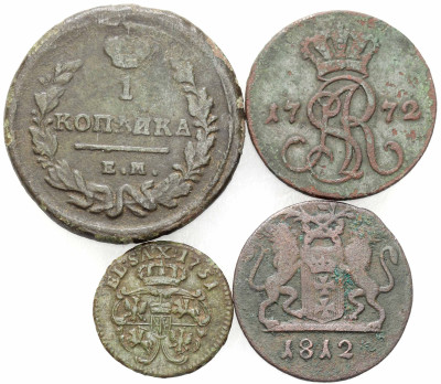 Polska, Rosja, Gdańsk, zestaw monet miedzianych