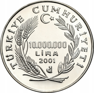 Turcja, 10 000 000 Lir Salt Lake City 2002, SREBRO