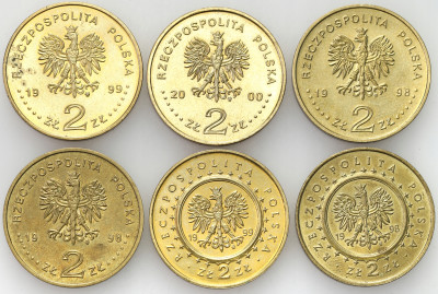 2 złote GN 1998-2000 RÓŻNE - 6 szt