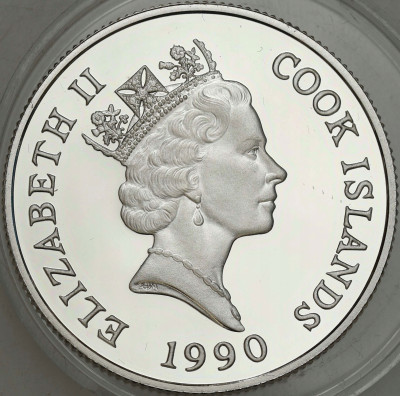 Wyspy Cooka. 10 dolarów 1990 Słonie – SREBRO