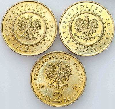 2 złote 1996 i 1997, zestaw 3 monet