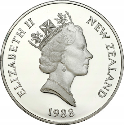 Nowa Zelandia 1 dolar 1988 Pingwin żółtooki SREBRO