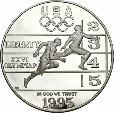 USA, 1 Dolar 1995, Lekkoatletyka, SREBRO