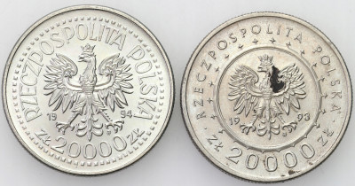 III RP. 20.000 1993-1994 Łańcut, Mennica – 2 szt