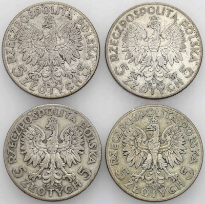 II RP. 5 złotych 1933-1934, 4 szt