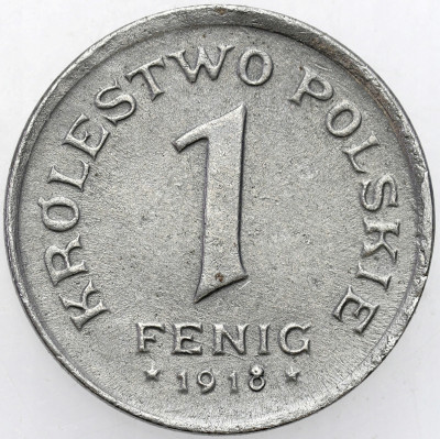 Królestwo Polskie. 1 fenig 1918 F – PIĘKNE