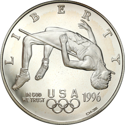 USA, 1 Dolar 1996, Atlanta 1996, Skok wzwyż, SREBRO