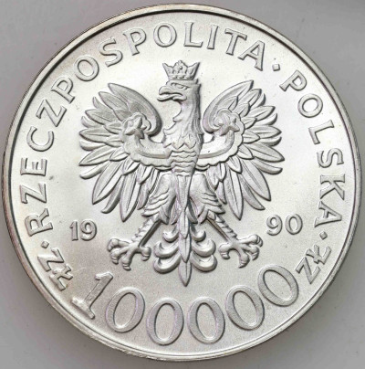 100.000 złotych 1990 Solidarność typ A – PIĘKNE