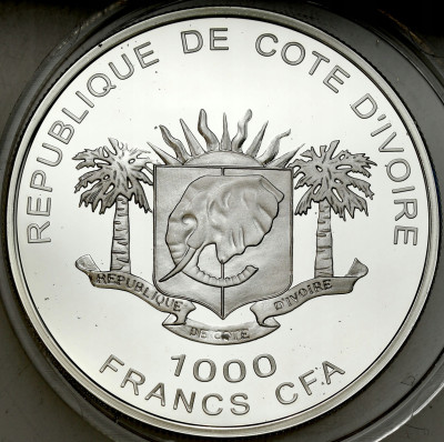 Wybrzeże Kości Słoniowej 1000 franków 2007 – SREBRO