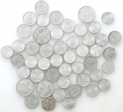 PRL. 1-5 groszy 1949-1971 – 48 sztuk