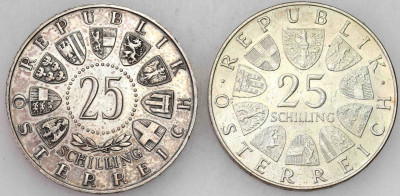 Austria. 25 szylingów 1955 i 1967 SREBRO – 2 szt