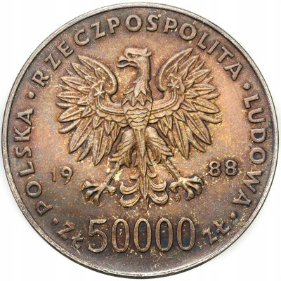 PRL. 50.000 złotych 1988 Józef Piłsudski – SREBRO