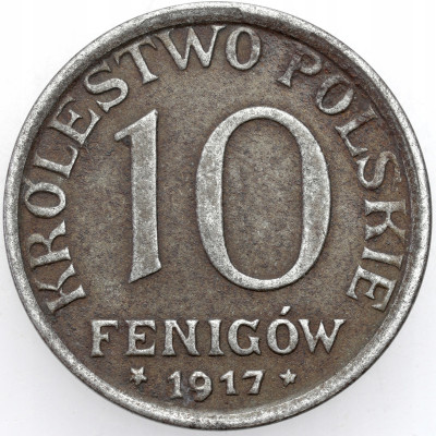 10 fenigów 1917 NAPIS BLIŻEJ OBRZEŻA