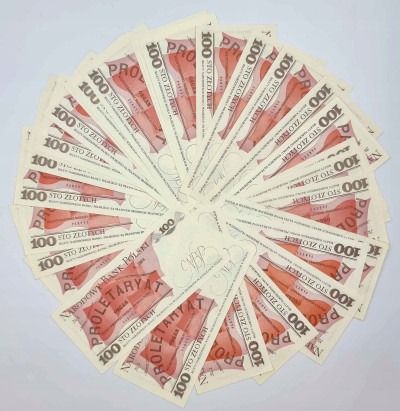 PRL. 100 złotych 1986 Waryński - 31 sztuk
