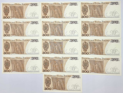 PRL. 500 złotych 1982 - RÓŻNE SERIE – 13 szt