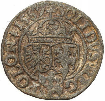 Zygmunt III Waza. Szeląg 1589, Olkusz - znak Półruszt