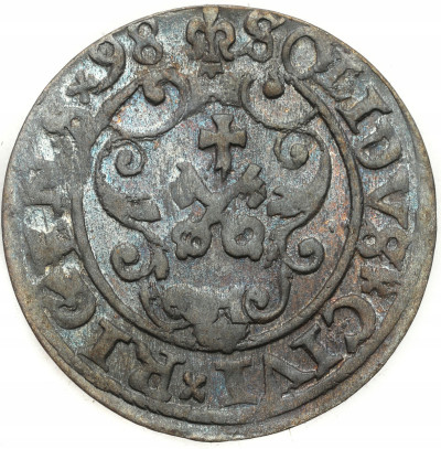 Zygmunt III Waza. Szeląg 1598, Ryga - PIĘKNY