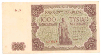 RZADSZE – 1.000 złotych 1946 seria D