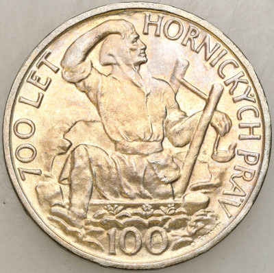 Czechosłowacja. 100 koron 1949 Srebro PIĘKNE