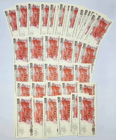PRL. 100 złotych 1988 Waryński – 46 sztuk