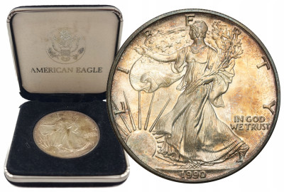 USA 1 dolar 1990 Liberty - UNCJA SREBRO