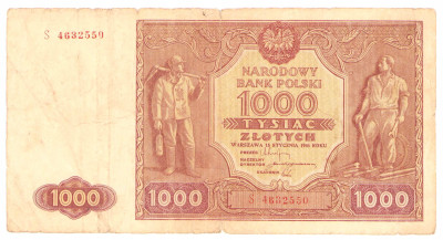 1000 złotych 1946 seria S - RZADKI