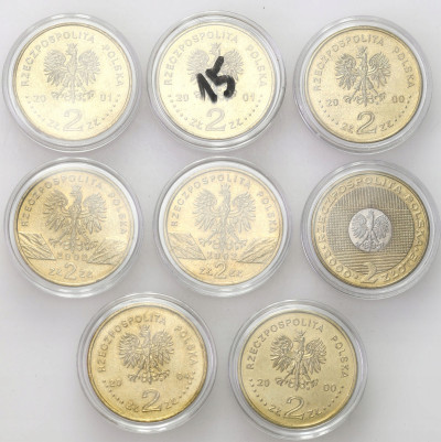 2 złote 2000-2004 GN RÓŻNE – 8 szt