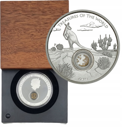 Australia. 1 dolar 2014 Skarby Świata, złoto – UNCJA SREBRA