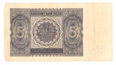 Banknot. 5 złotych 1946
