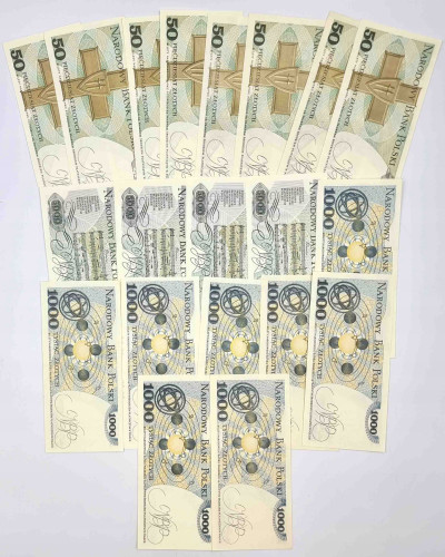 PRL banknoty 50-5000 złotych – 20 banknotów RÓŻNE