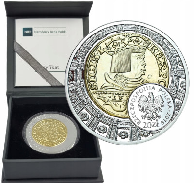 III RP. 20 złotych 2016 Dukat Zygmunta Starego – SREBRO