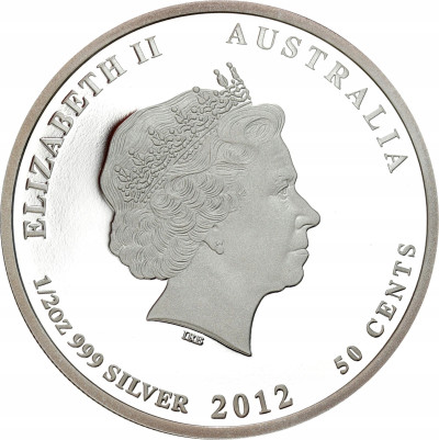 Australia. 50 centów 2012 Australijskie życie morskie, ośmiornica – SREBRO