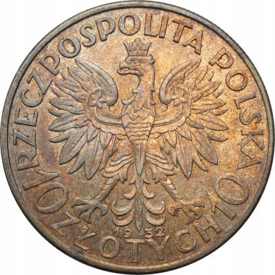 II RP. 10 złotych 1932 bez znaku – ŁADNE
