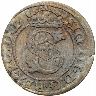 Zygmunt III Waza. Szeląg 1589/8, Ryga – PRZEBITKA